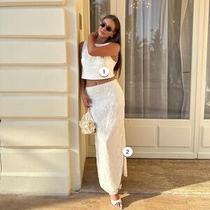 MESHKI- Mona Velvet Maxi Skirt And Top Set